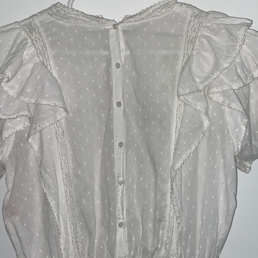 Maia Bergman Mery White Cotton Ruffle Mini Dress - Picture 11 of 14